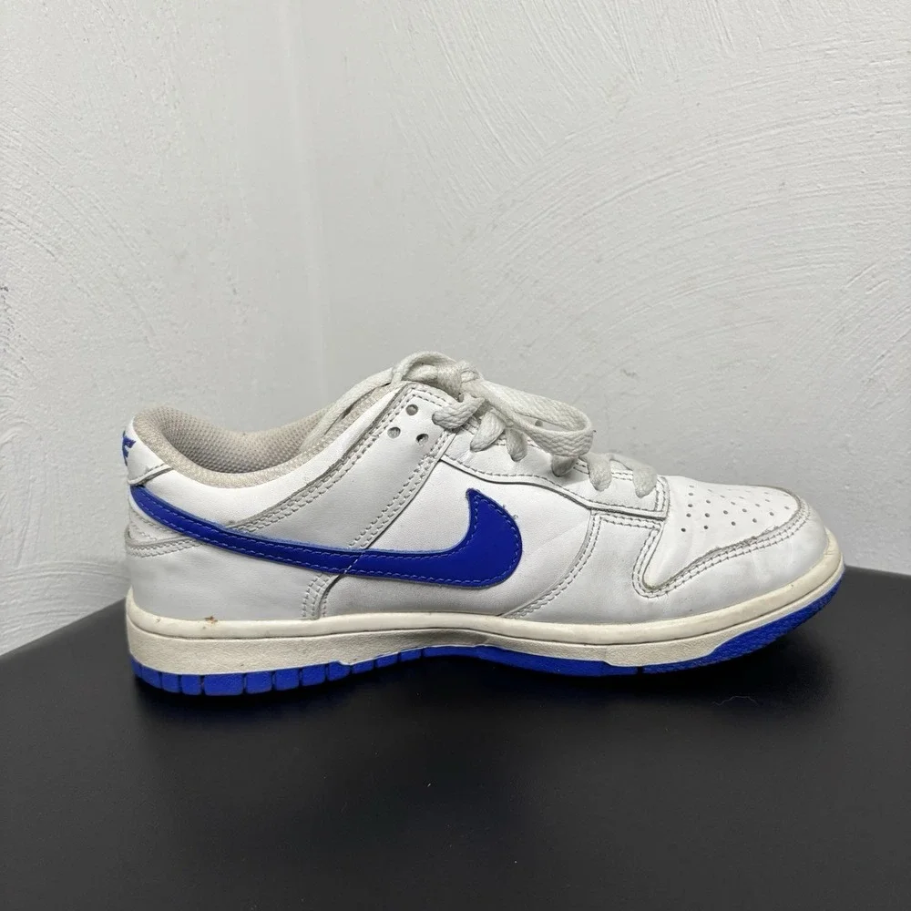 *Nike DUNK Low White Royal Blue Kids Shoes GS 5Y/6.5 Women's DH9765-105 Sneakers